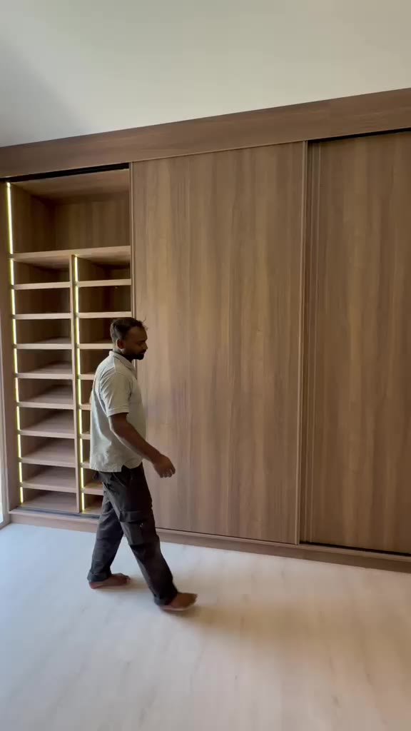 Walk through the Al Warqa wardrobes as the sliding doors are opened